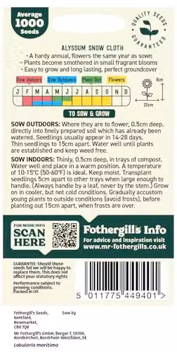 Mr Fothergill's Oh Sow Simple Alyssum White Flower Seeds – 2