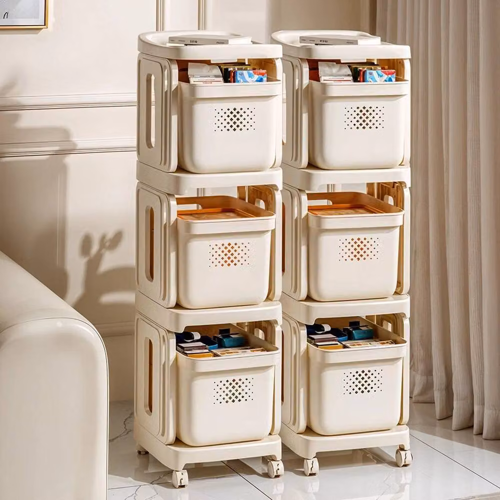 Kelvenix 3 Basket Large Vegetable and Fruit Storage Rack in Cream – 2