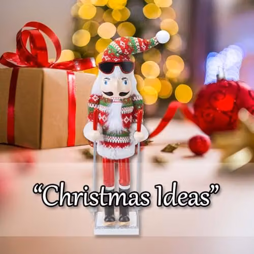 VFM e-Store Nutcracker Skier Wooden Christmas Decoration in Red and Multicolour, W/D/H: 41.4 x 12.1 x 10.6 cm – 5