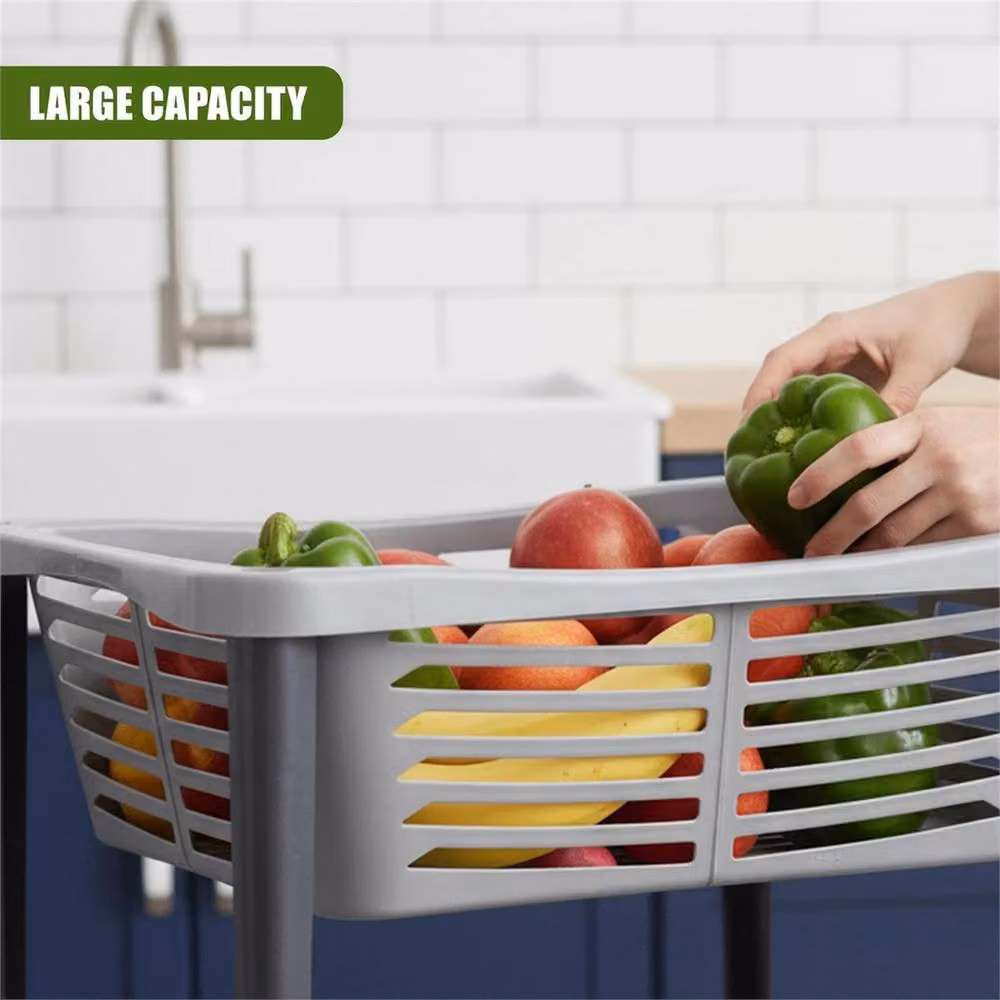 Nordara Grey Kitchen Storage Trolley Organiser with Wheels for Fruit and Vegetables – 3