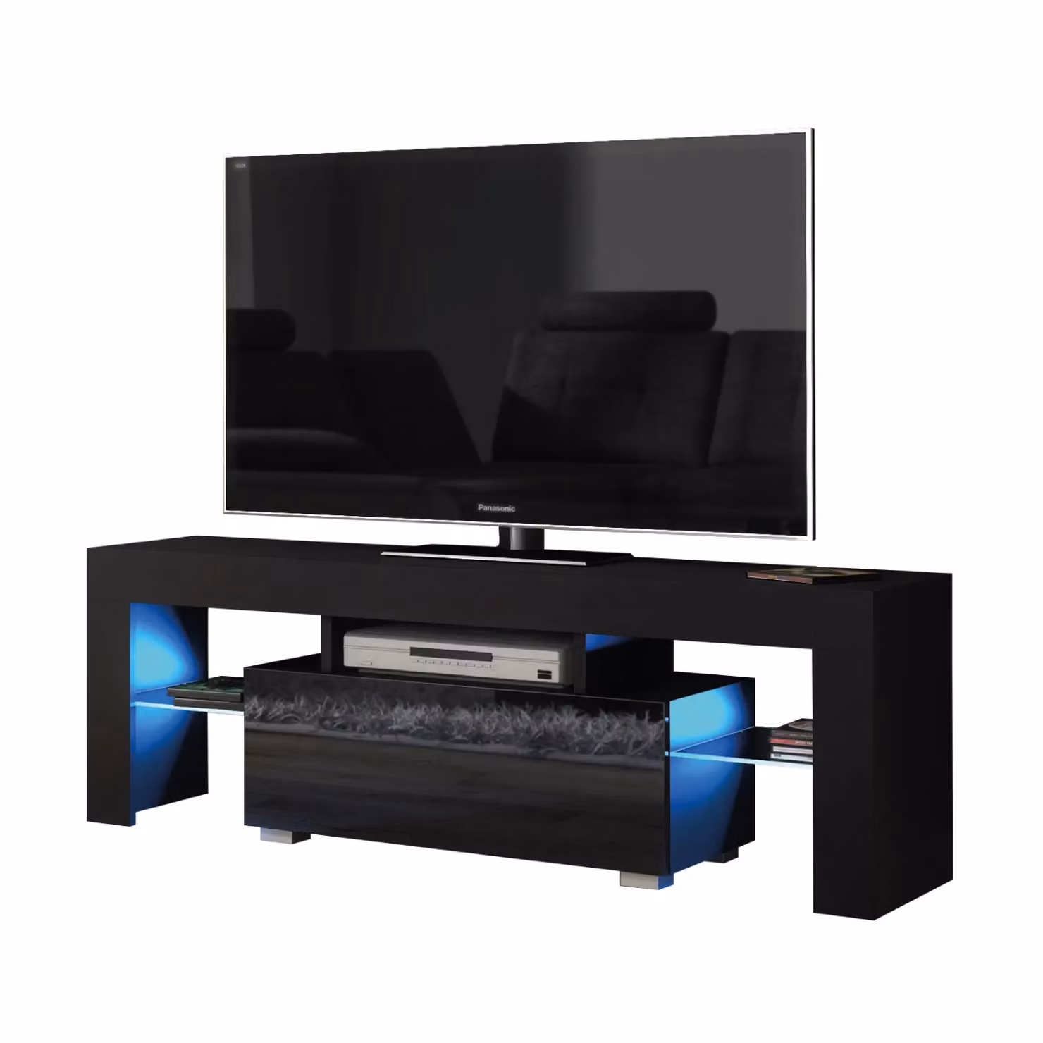 Creative Furniture Floe Modern Black Glossy TV Unit W/D/H: 130 x 35 x 45 cm – 5