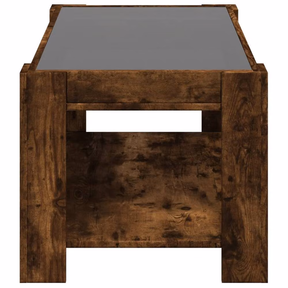 Berkfield Home LED Coffee Table in Smoked Oak Brown, W/D/H: 93 x 53 x 45 cm – 4