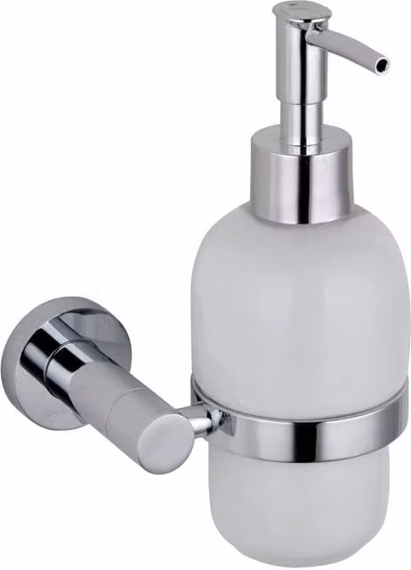 Nes Home Wall Mounted Soap Dispenser with Pump in Silver and White