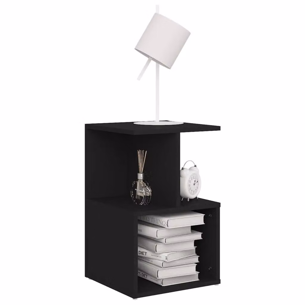 Berkfield Home Black Classic Bedside Cabinet in Engineered Wood W/D/H: 35 x 35 x 55 cm – 3