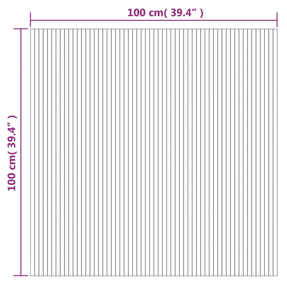Berkfield Home Square Striped Rug in Dark Brown, Bamboo and Polypropylene, W/D/H: 100 x 100 x 1 cm – 4