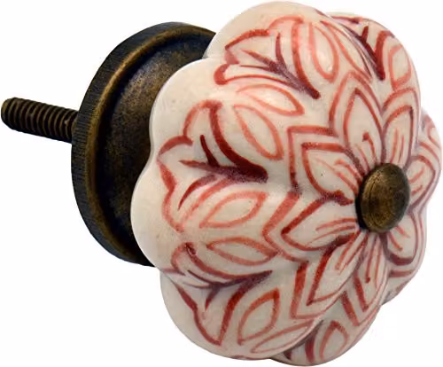Nicola Spring Red Ceramic Porcelain Cabinet Knob – 1