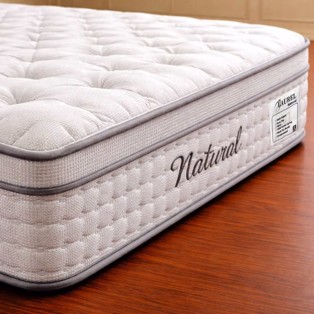 Desire Deco Premium Laurel Natural 2500 Pocket Mattress in White, Size: Small Double, W/D/H: 120 x 200 cm – 2