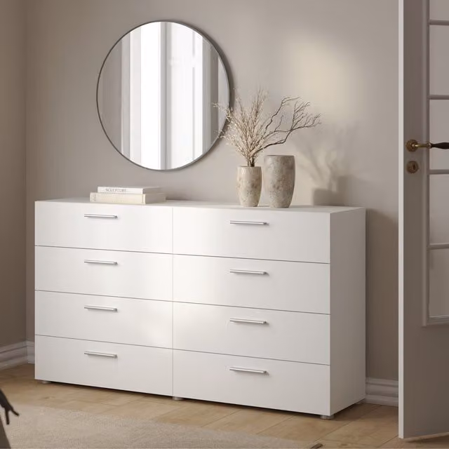 Furniture To Go Pepe Wide Chest of 8 Drawers in White
