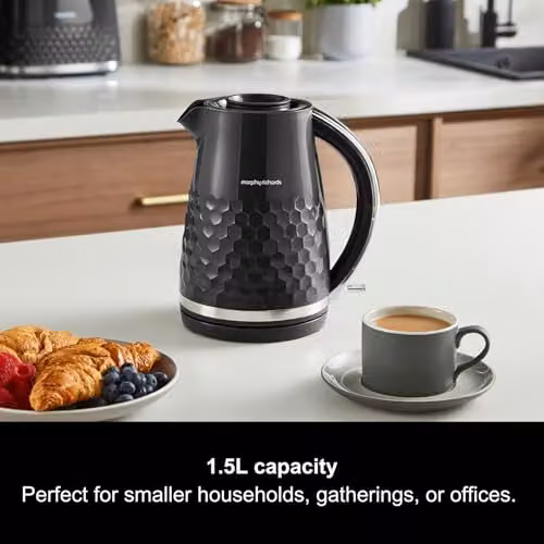 Morphy Richards Hive Jug Kettle, 1.5 l, Black, with Limescale Filter – 8