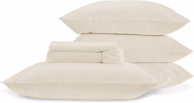 Christy 400TC Luxury Cotton Mako Satin Plain Dye Full Sheet Bundle in Beige