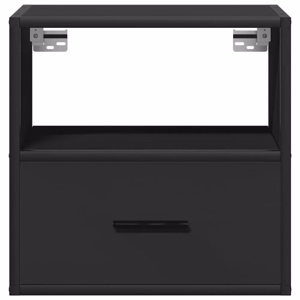 Berkfield Home Set of 2 Modern Wall-mounted Bedside Cabinets, Black, W: 40 cm, D: 31 cm, H: 39.5 cm – 5