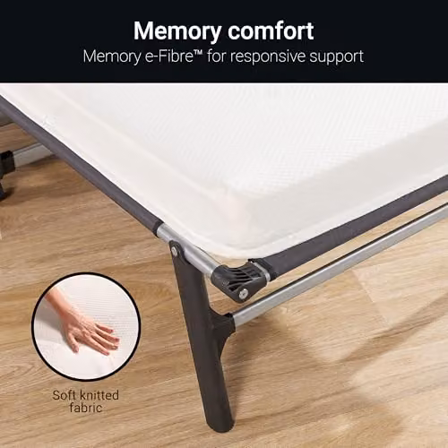 Jay-Be Rollaway Folding Guest Bed with Black Foam Memory Mattress, W/D/H: 80 x 190 x 24 cm – 3
