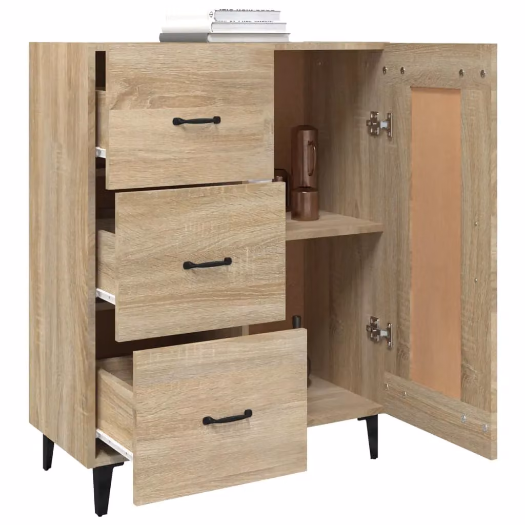 Berkfield Home Sonoma Oak Sideboard in Brown, W/D/H: 69.5 x 34 x 90 cm – 2