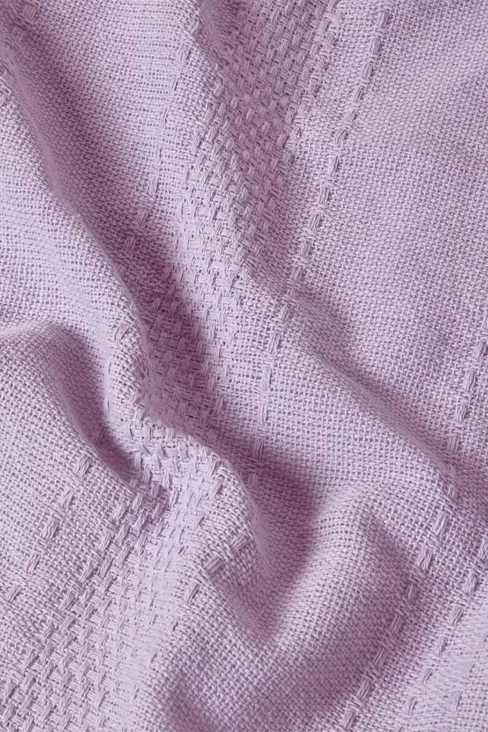 Homescapes Kashi Woven Cotton Throw with Fringes in Purple, W: 255 cm, D: 360 cm – 3