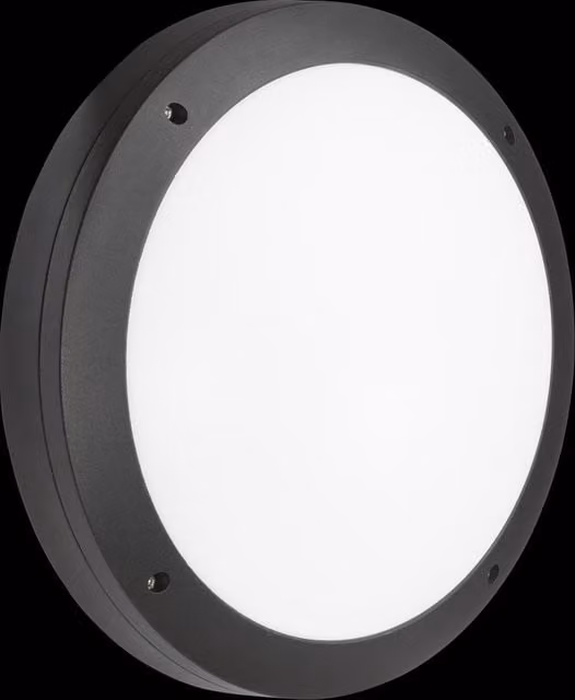 Netlighting LED Round Bulkhead CCT with Microwave Motion Sensor, Black, 18W, IP65