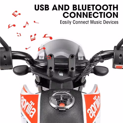 Xootz Aprilia Kids Electric Ride-On Motorbike with Light and Sound Effects in Blue and White – 7