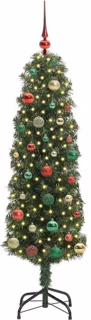 Berkfield Home Green Artificial Christmas Tree with 150 Warm White LEDs and Stand