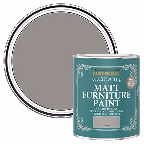 Rust-Oleum Grey Water-Based Furniture and Skirting Board Paint with Matt Finish, 0.75 l