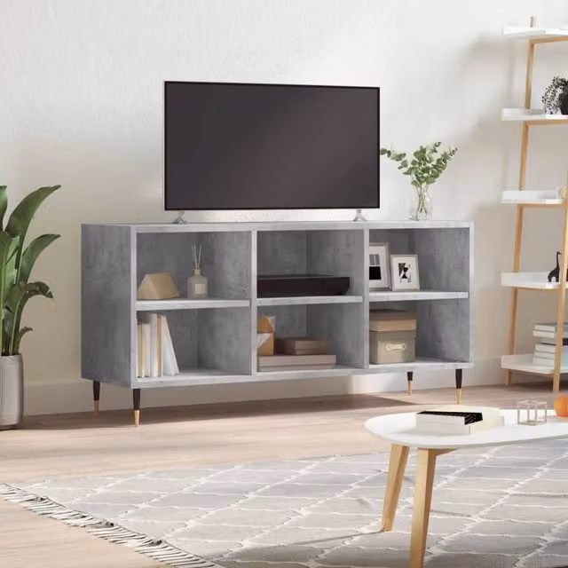 Berkfield Home Industrial TV Cabinet in Concrete Grey, W: 103.5 cm, D: 30 cm, H: 50 cm – 1