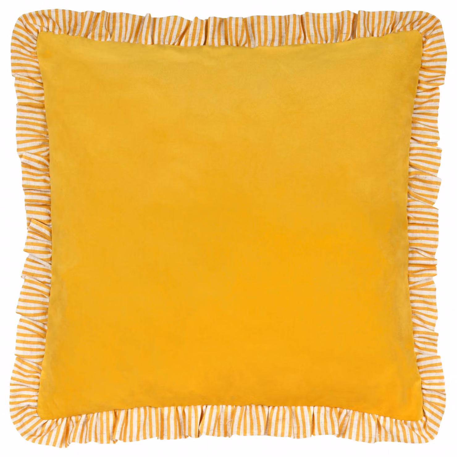 Wylder Solene Ruffle Matte Velvet Cushion in Yellow, W/D/H: 45 x 45 x 45 cm – 2