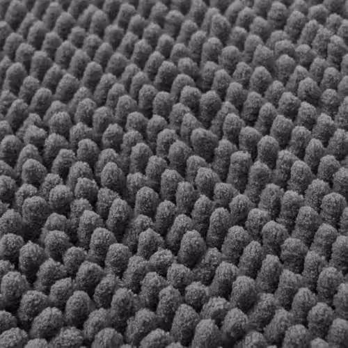 OHS Non-Slip Chenille Bath Mat in Anthracite Grey, W/D/H: 45 x 110 cm – 5
