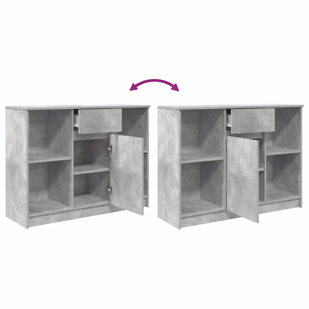 Berkfield Home Sideboard with Drawer in Concrete Grey, W/D/H: 101 x 35 x 76 cm – 3