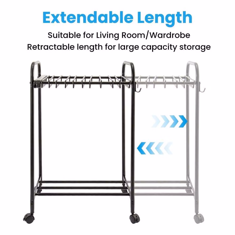 VOGREX Floor Standing Pants Trolley Trouser Hanger with 4 Wheels, Black – 4