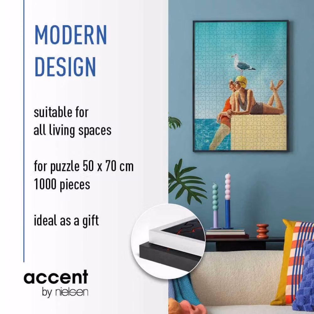 Nielsen Design Modern Rectangular Aluminium Puzzle Frame in Black, W: 50 cm, H: 70 cm – 3