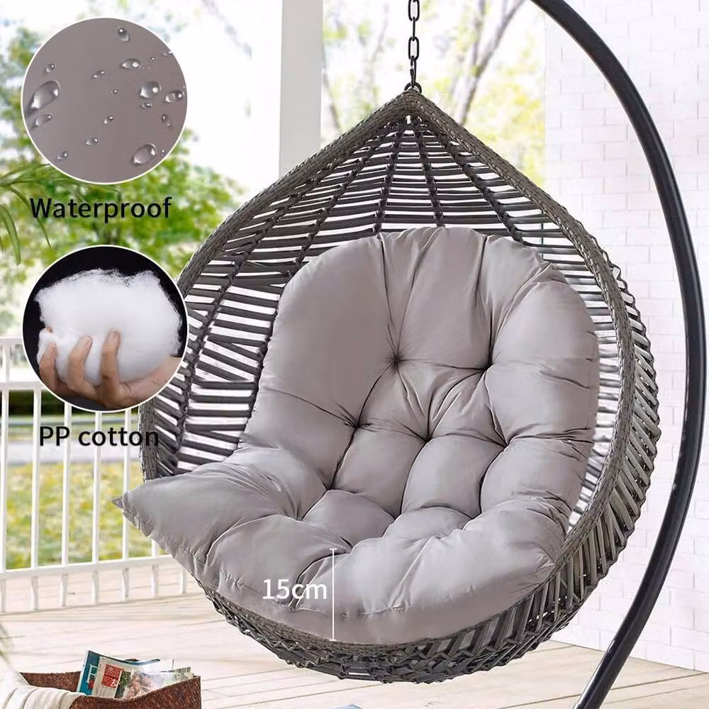 FORGEVIO Ergonomic Oval Egg Chair Cushion Seat Pad for Hanging Garden Chairs in Grey, W: 100 cm x L: 190 cm – 6