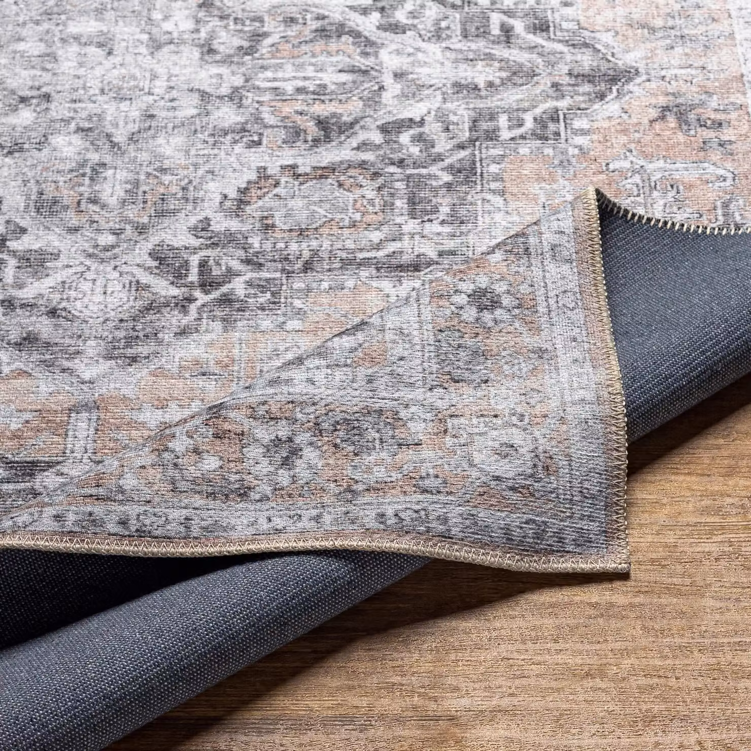 Livabliss Tahmis Washable Beige and Charcoal Grey Traditional Vintage Boho Living and Dining Room Rug, W: 160 cm, L: 220 cm – 3