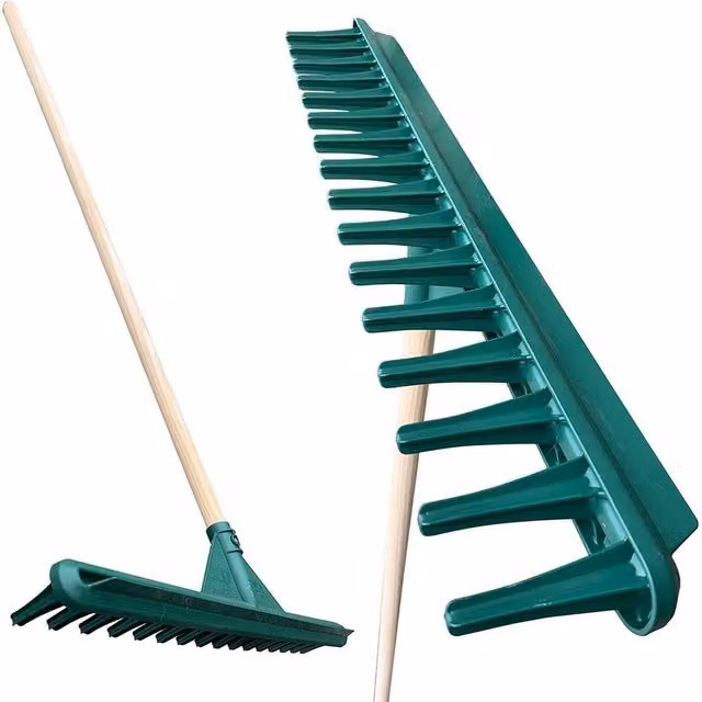Havendro Large Heavy Duty Garden Rake with 16 Tines and 120cm Handle, Green – 1
