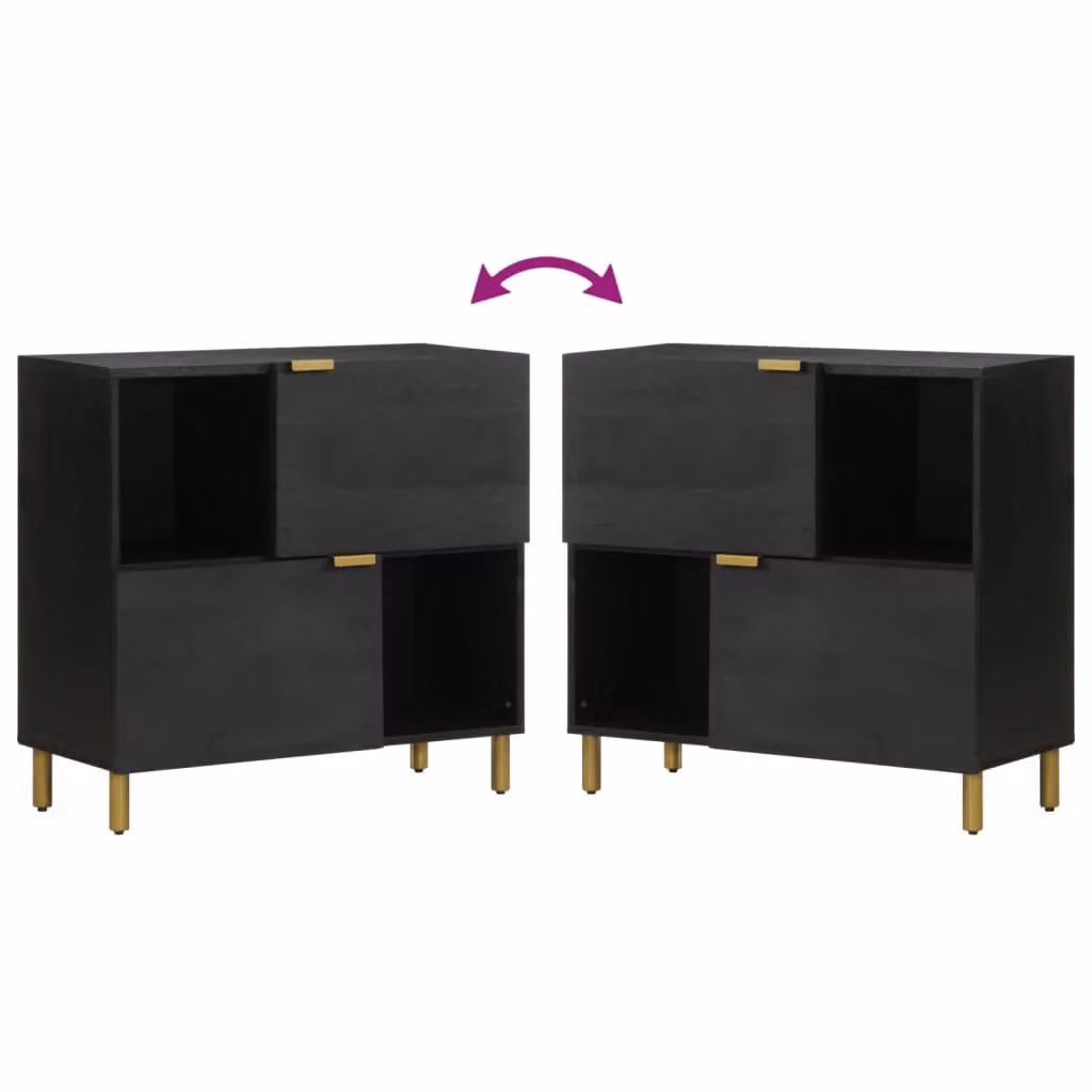 Berkfield Home Modern Black Matt Sideboard, W/D/H: 80 x 33 x 75 cm – 4