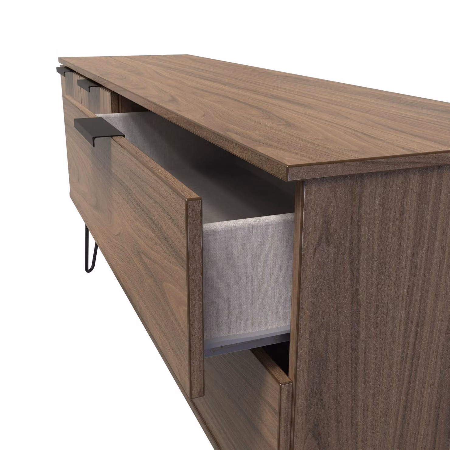 Ready Assembled 2 U Fuji Wide Sideboard with 2 Doors and 2 Drawers in Walnut – 3