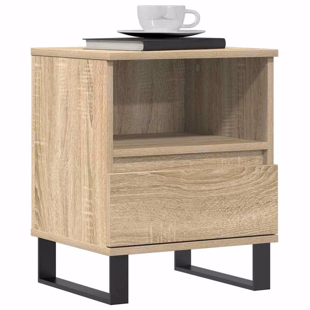 Berkfield Home Set of 2 Sonoma Oak Bedside Cabinets in Light Tan, W/D/H: 40 x 35 x 50 cm – 3
