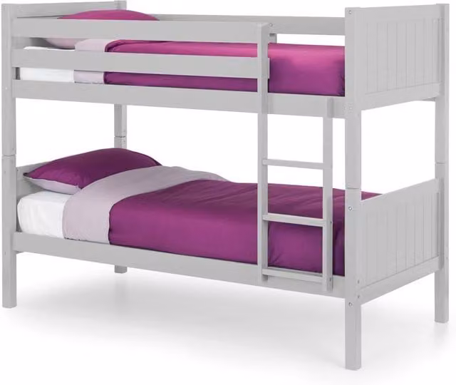 Cheshire Sequoia Modern Two-Level Bunk Bed in Grey, Single 90 x 200 cm