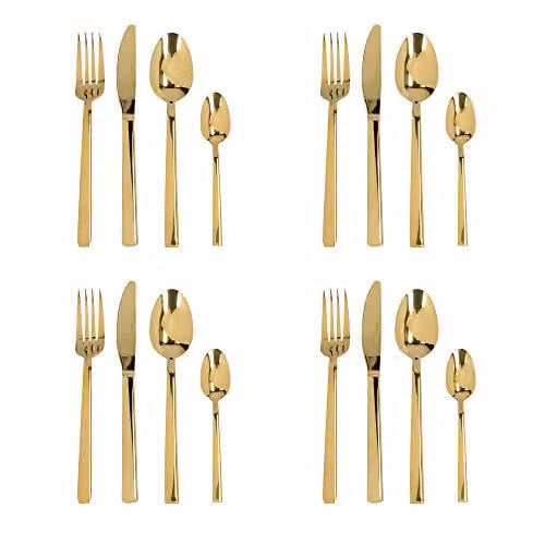 Mikasa Ciara Diseno Gold Coated Stainless Steel 16 Piece Cutlery Set with Case – 1