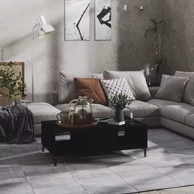 Berkfield Home Black Industrial Coffee Table, W/D/H: 103.5 x 60 x 35 cm