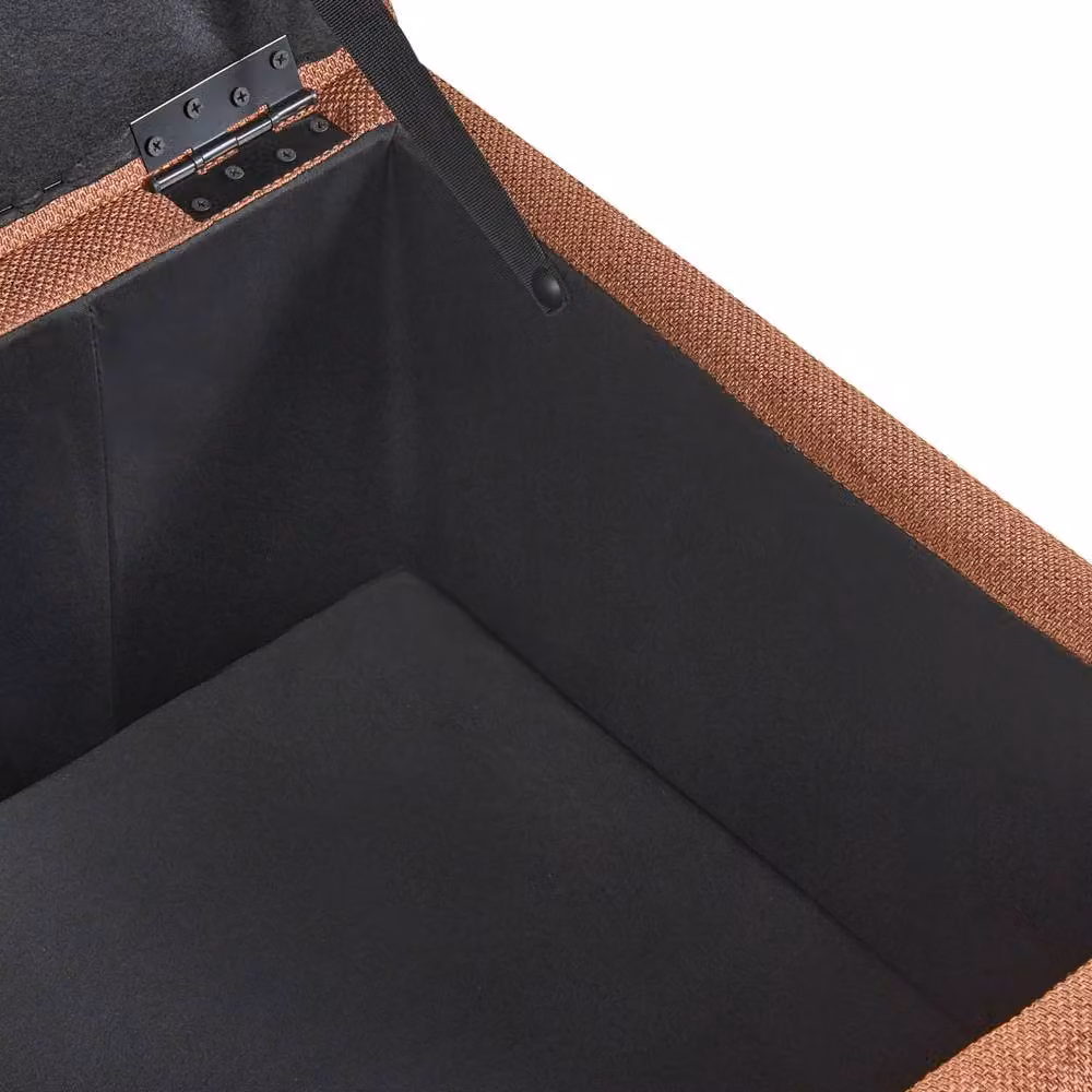 Wyld and Coco Brown Fabric Storage Pouffe with Pine Wood Frame, W/D/H: 60.0 x 46.0 x 46.0 cm – 5