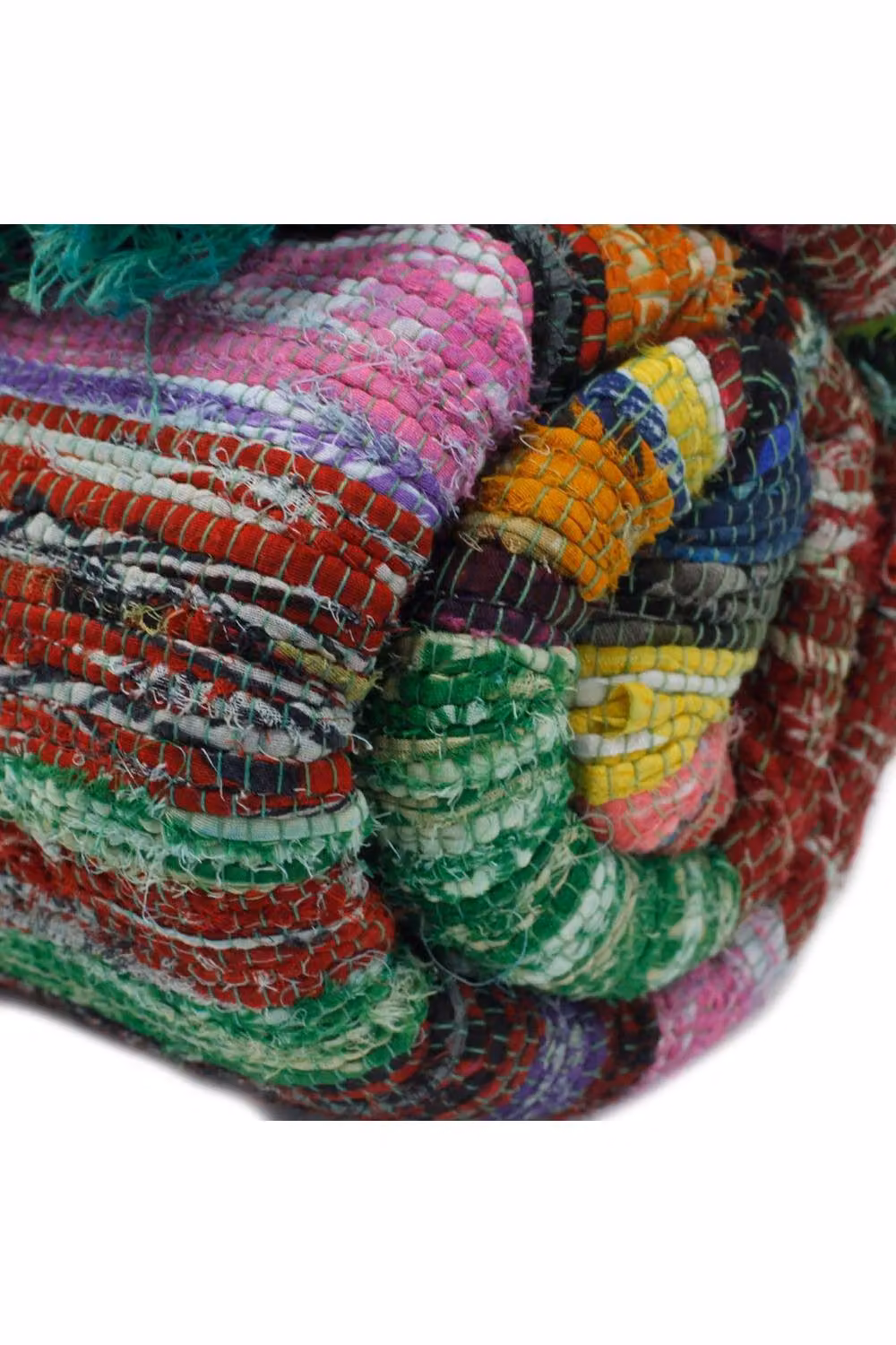 KDMD Luxury Green and Multicolour Boho Rag Rug, W: 151 cm, D: 90 cm – 2