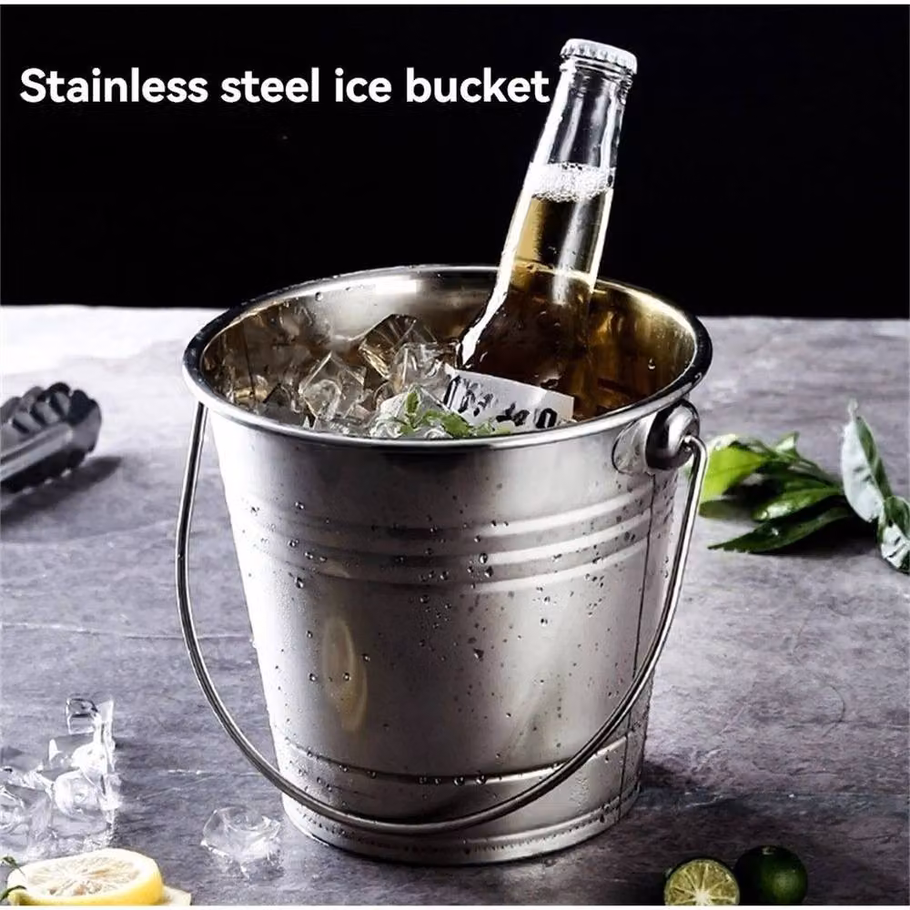 FLAVORA Stainless Steel Ice Bucket in Silver, 3L, H: 100 cm, W: 15 cm – 2