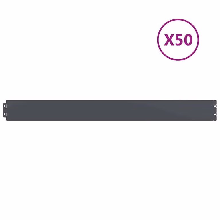 Berkfield Home Lawn Edgings, 50 Pieces, Anthracite and White, Cold-rolled Steel, 10 x 103 cm