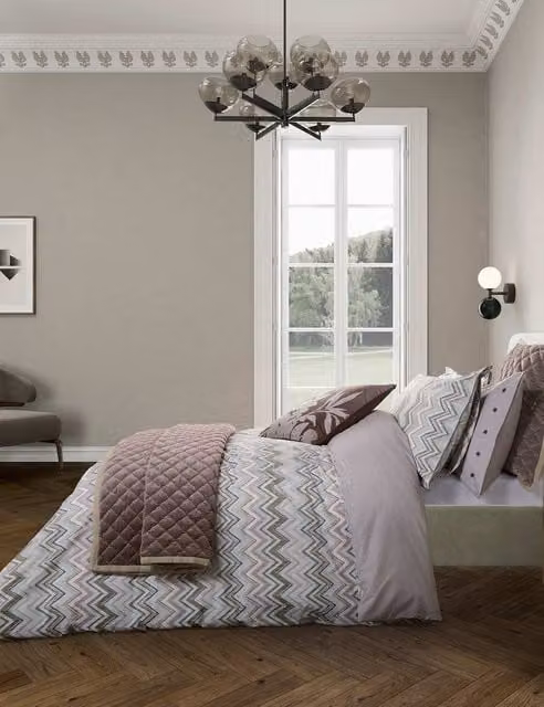 Bedeck of Belfast Claudia Quilted Velvet Throw in Pink Mix