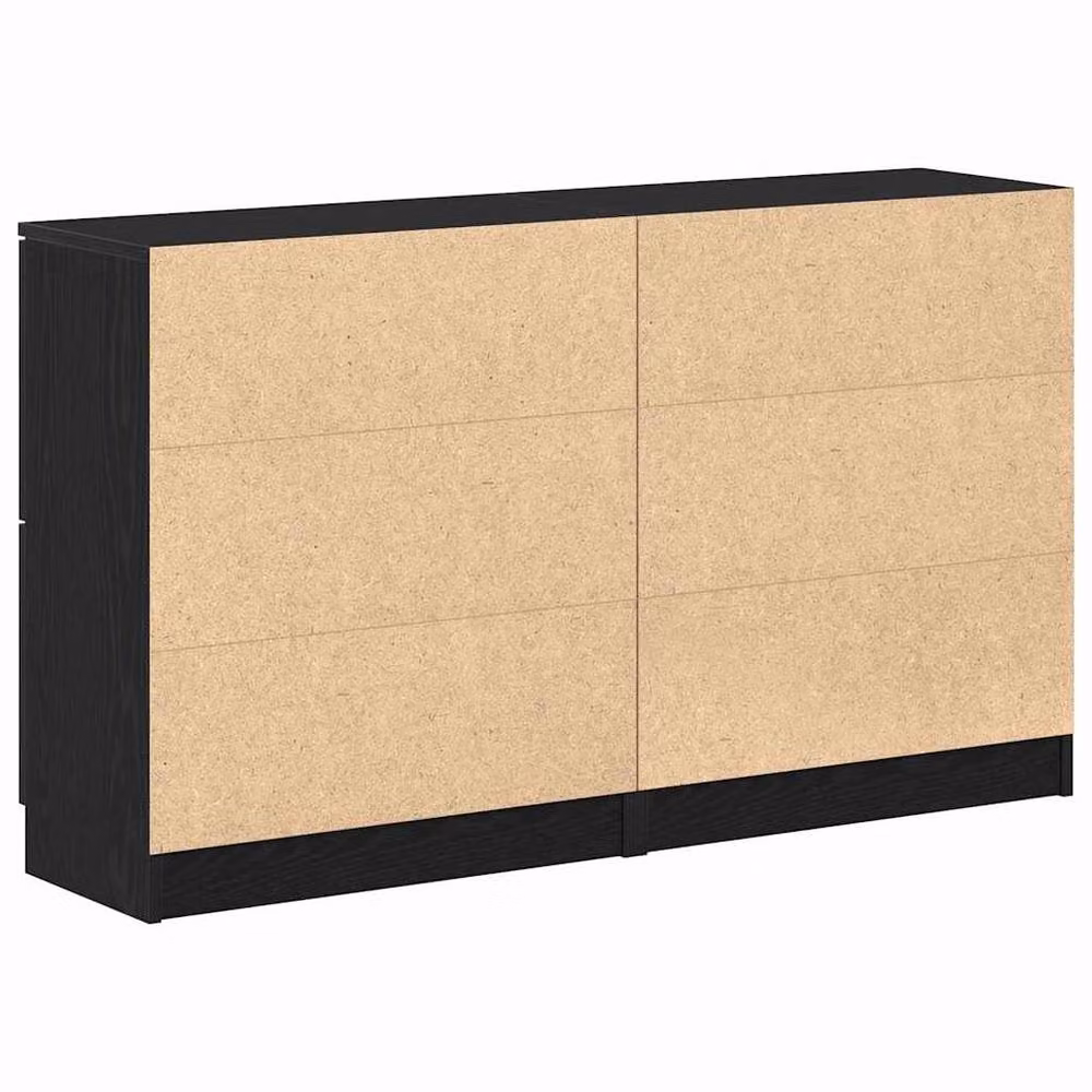 Berkfield Home Set of 2 Modern Black Oak Sideboards in Engineered Wood, W/D/H: 60 x 30 x 70 cm – 6