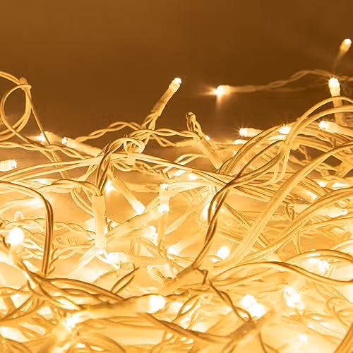 The Christmas Workshop Warm White Icicle LED Christmas Lights, Mains Powered, 2000 LEDs – 4