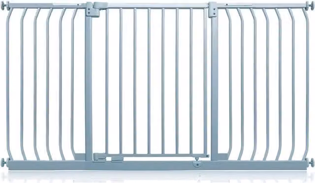 Safetots Elite Pressure Baby Gate, Grey, Extendable Swing Door, Width: 152 cm - 161 cm