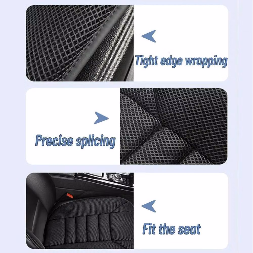 FLAVORA Car Seat Cushion and Office Seat Pad, Black, W: 190 cm x D: 100 cm – 4