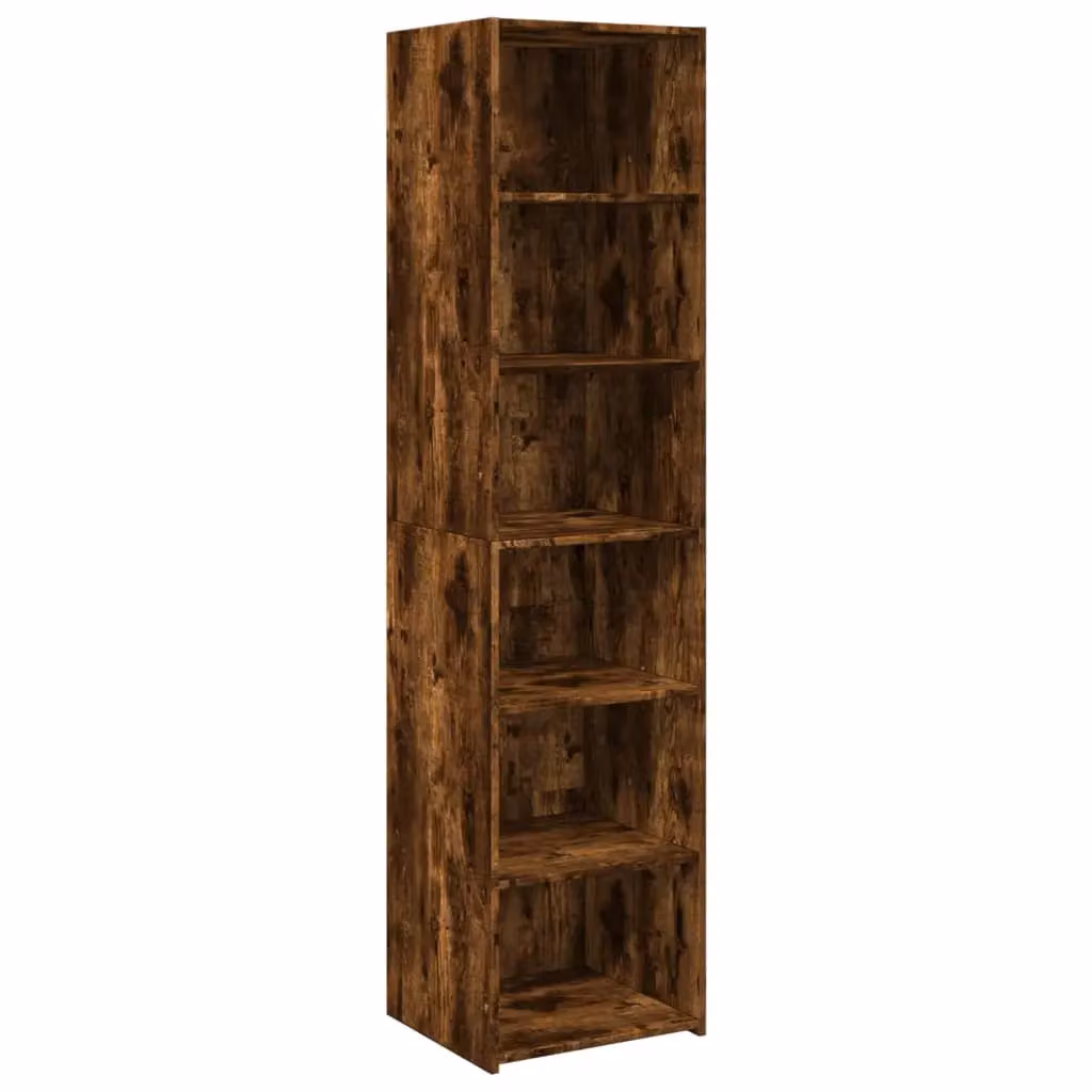 Berkfield Home Modern Smoked Oak Highboard in Brown, W/D/H: 45 x 41 x 185 cm