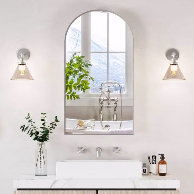 KEEPREAPER Modern Wall Mounted White Bathroom Cabinet with Mirror on Door, W: 50 cm, H: 90 cm
