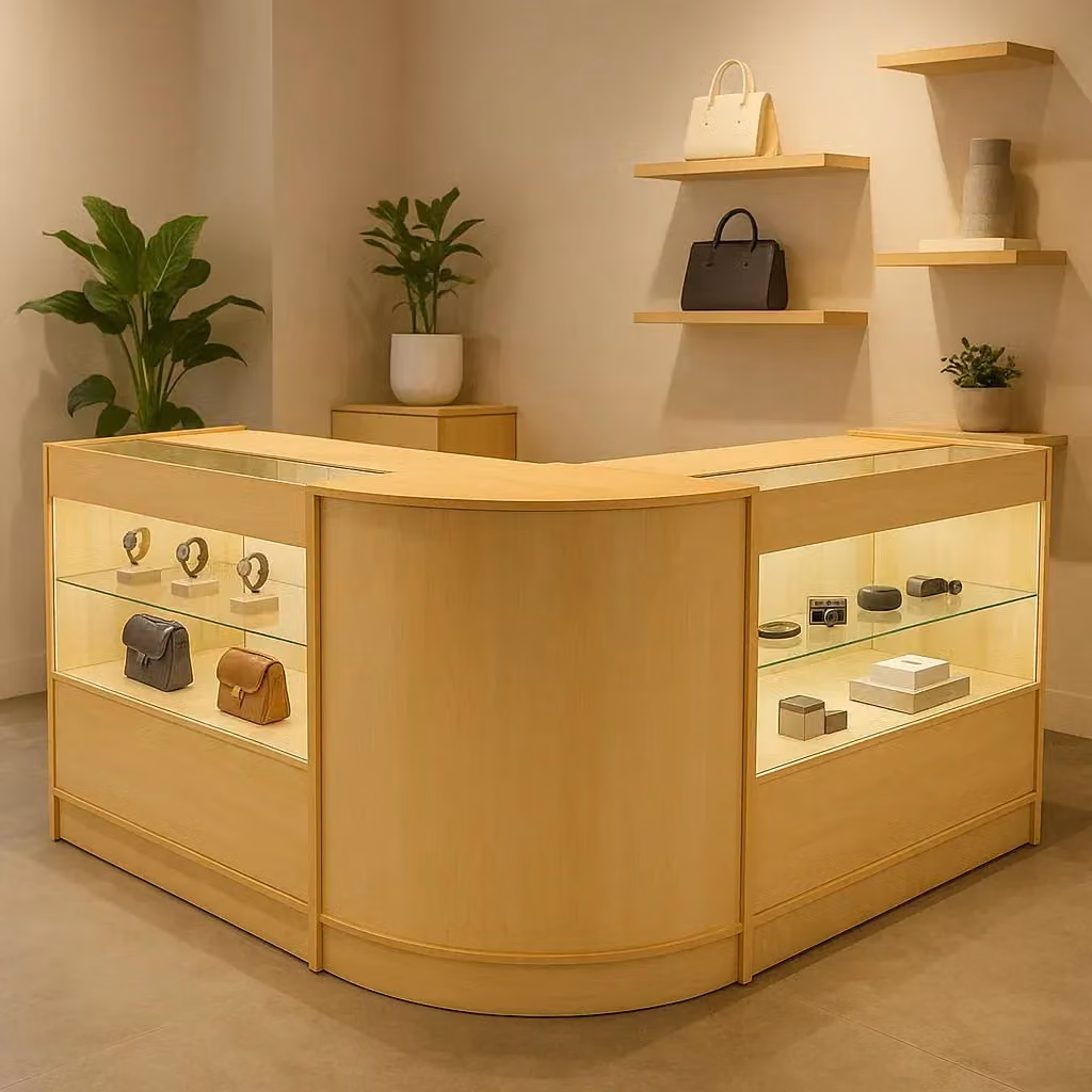 Monstershop Selene LED Shop Counter Set CM60 and 2 x C900 in Maple Beige – 1