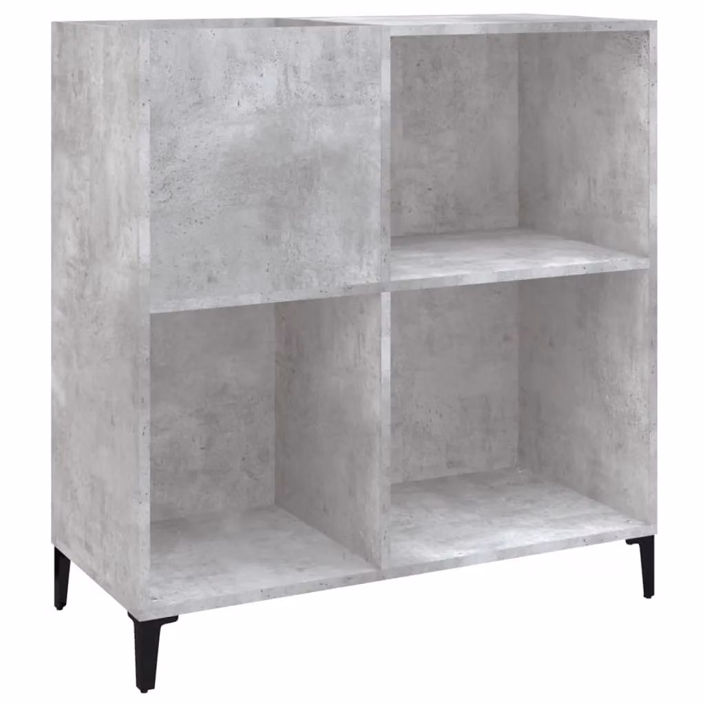 Berkfield Home Record Cabinet in Concrete Grey, W: 84.5 cm, D: 38 cm, H: 89 cm – 2